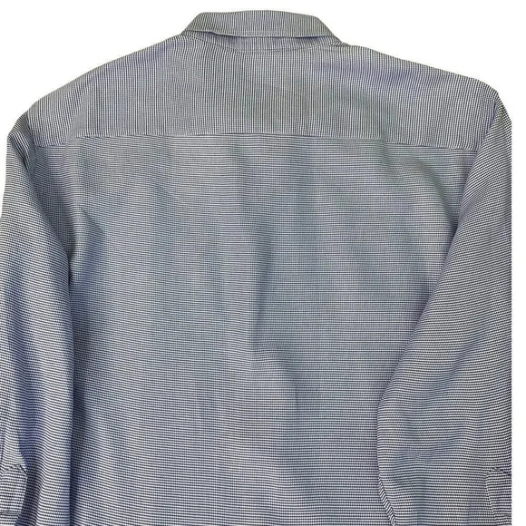 J. Hilburn Casual Long Sleeve Button Down Dress Shirt Size XL Houndstooth Blue - Picture 8 of 16